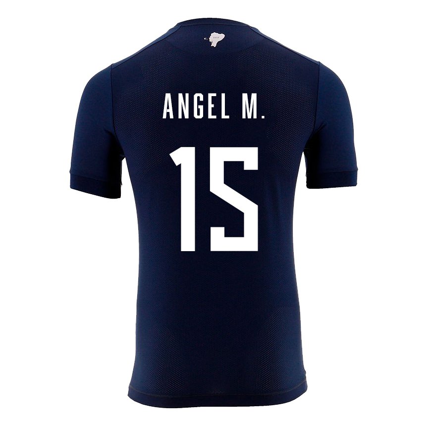 Homme Maillot Équateur Angel Mena #15 Bleu Marine Tenues Extérieur 22-24 T-shirt Belgique