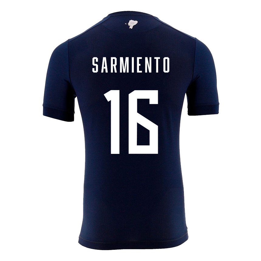 Herren Ecuadorianische Jeremy Sarmiento #16 Marineblau Auswärtstrikot Trikot 22-24 T-shirt Belgien