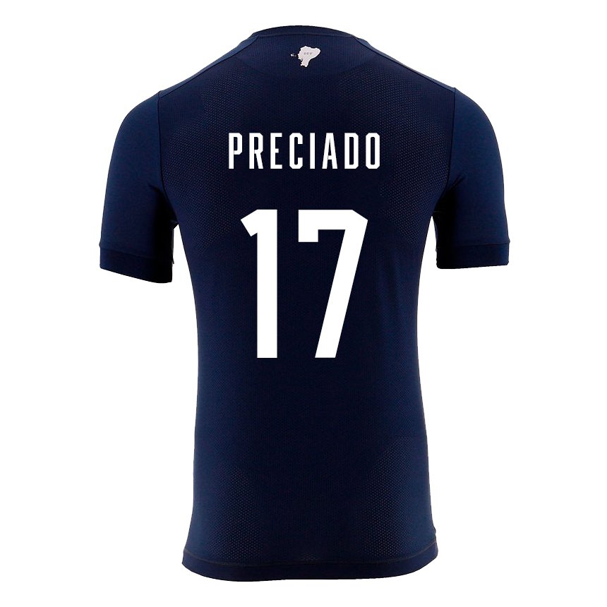 Herren Ecuadorianische Angelo Preciado #17 Marineblau Auswärtstrikot Trikot 22-24 T-shirt Belgien