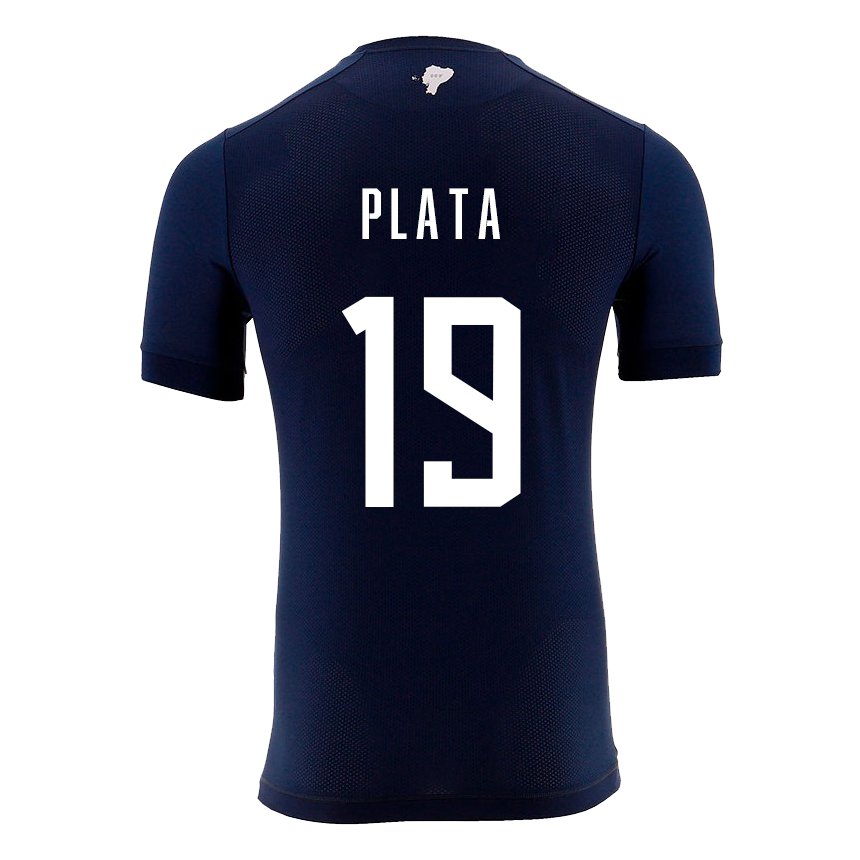 Herren Ecuadorianische Gonzalo Plata #19 Marineblau Auswärtstrikot Trikot 22-24 T-shirt Belgien