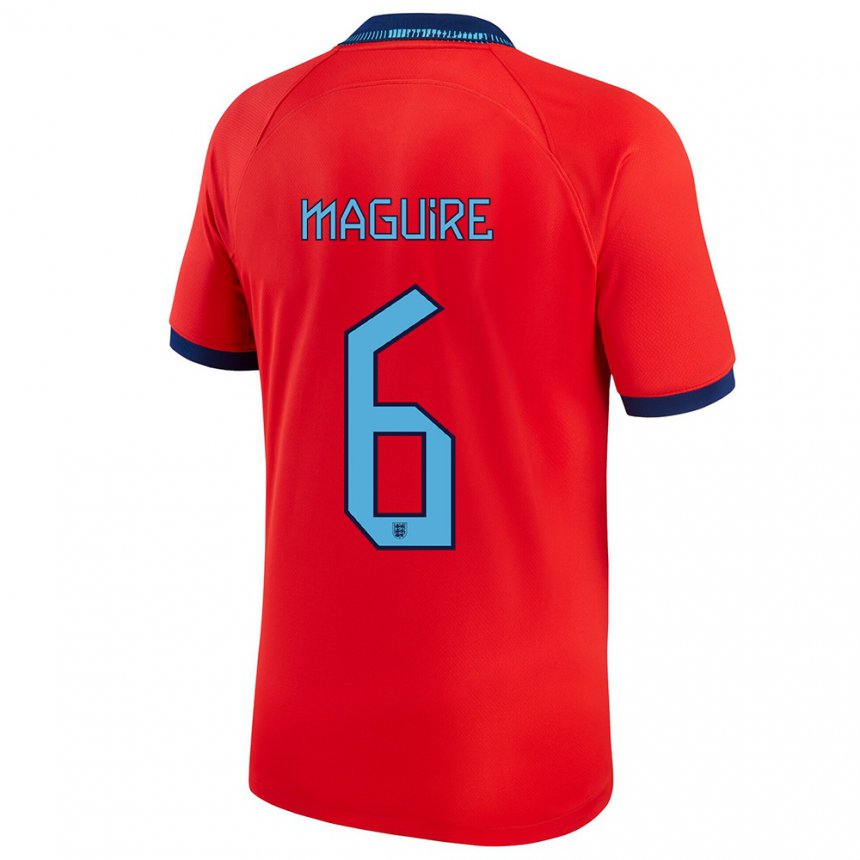 Herren Englische Harry Maguire #6 Rot Auswärtstrikot Trikot 22-24 T-shirt Belgien
