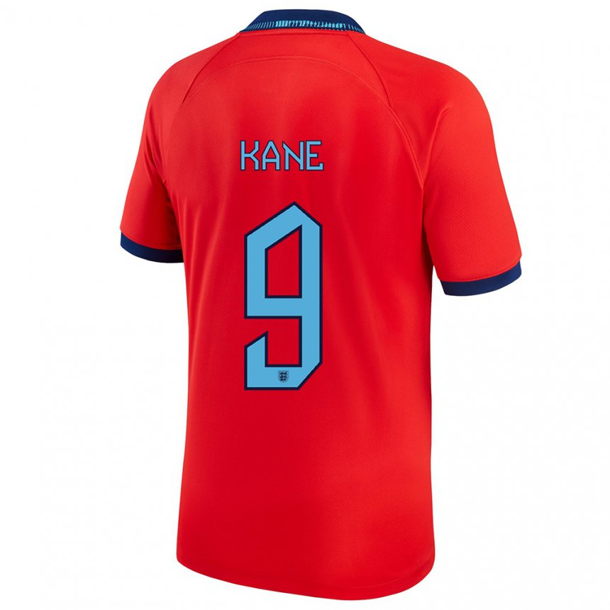 Homme Maillot Angleterre Harry Kane #9 Rouge Tenues Extérieur 22-24 T-shirt Belgique