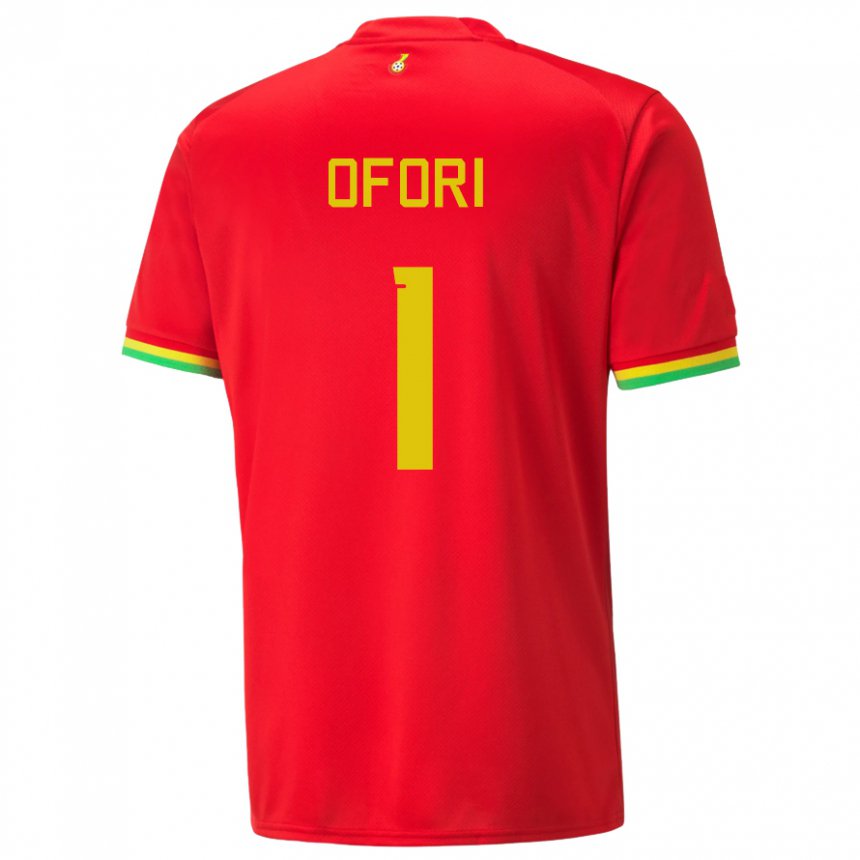 Homme Maillot Ghana Richard Ofori #1 Rouge Tenues Extérieur 22-24 T-shirt Belgique