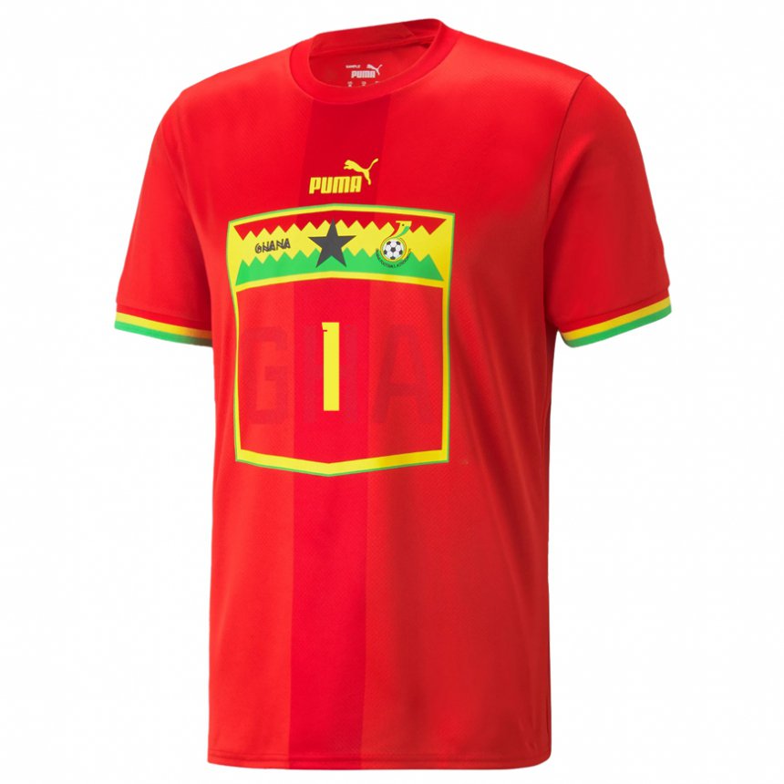 Homme Maillot Ghana Richard Ofori #1 Rouge Tenues Extérieur 22-24 T-shirt Belgique