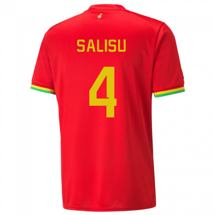 Homme Maillot Ghana Mohammed Salisu #4 Rouge Tenues Extérieur 22-24 T-shirt Belgique