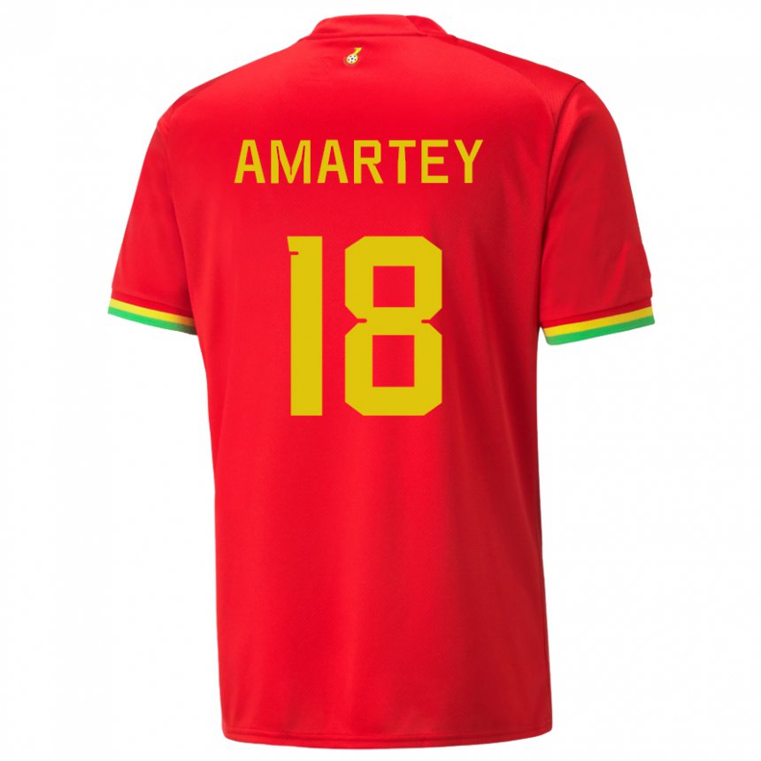 Homme Maillot Ghana Daniel Amartey #18 Rouge Tenues Extérieur 22-24 T-shirt Belgique