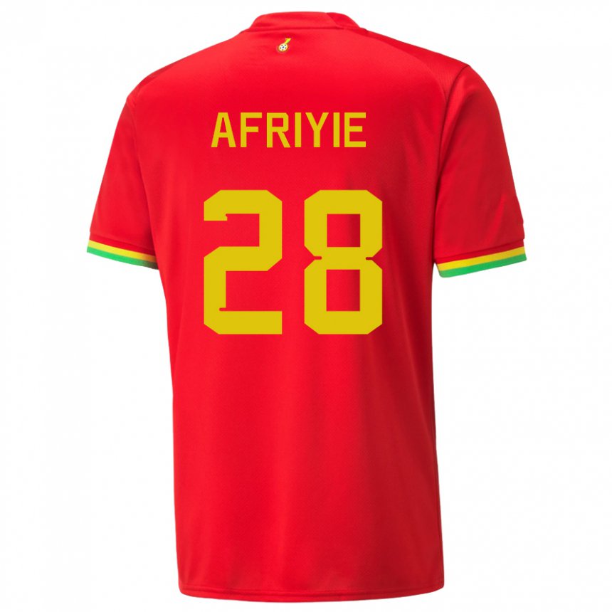 Homme Maillot Ghana Daniel Afriyie #28 Rouge Tenues Extérieur 22-24 T-shirt Belgique