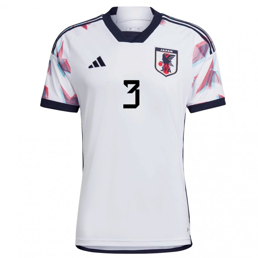 Herren Japanische Shogo Taniguchi #3 Weiß Auswärtstrikot Trikot 22-24 T-shirt Belgien