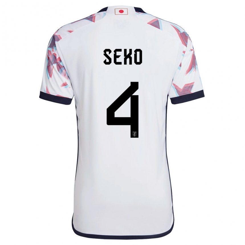 Homme Maillot Japon Ayumu Seko #4 Blanc Tenues Extérieur 22-24 T-shirt Belgique