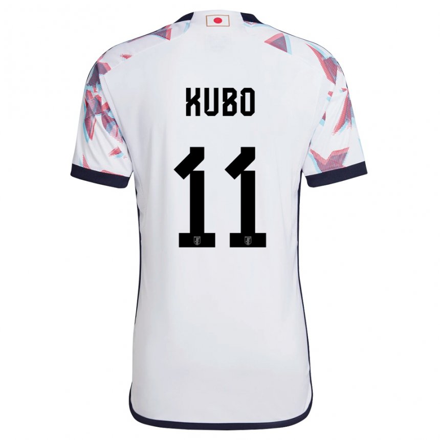 Herren Japanische Takefusa Kubo #11 Weiß Auswärtstrikot Trikot 22-24 T-shirt Belgien