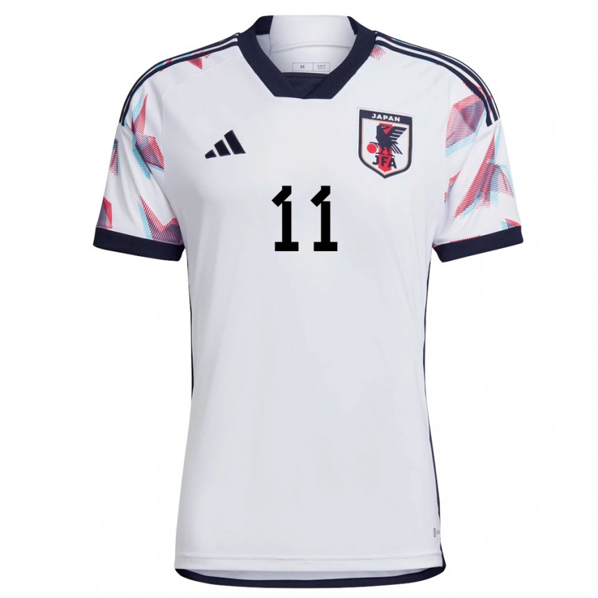 Herren Japanische Takefusa Kubo #11 Weiß Auswärtstrikot Trikot 22-24 T-shirt Belgien