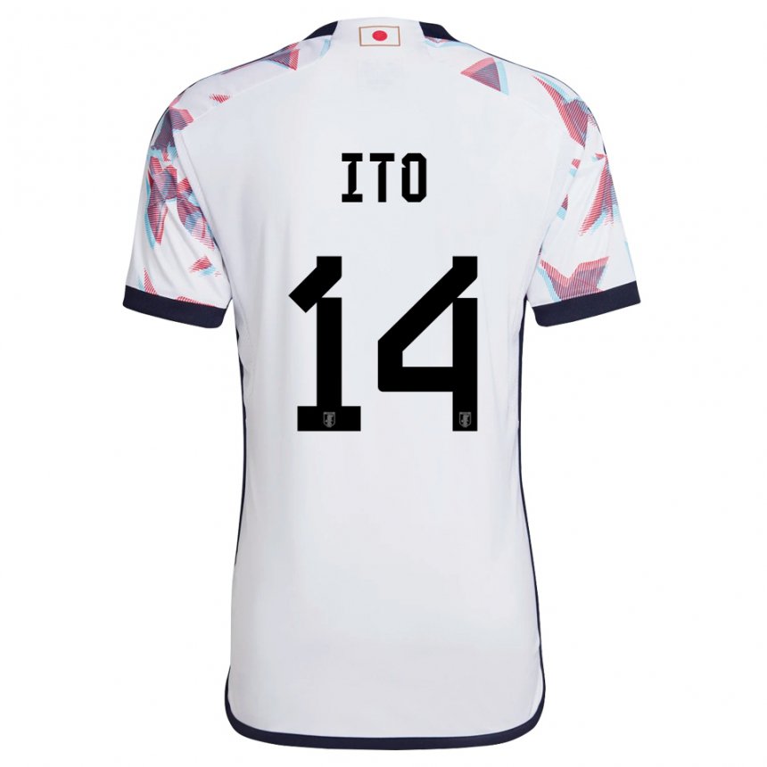 Homme Maillot Japon Junya Ito #14 Blanc Tenues Extérieur 22-24 T-shirt Belgique