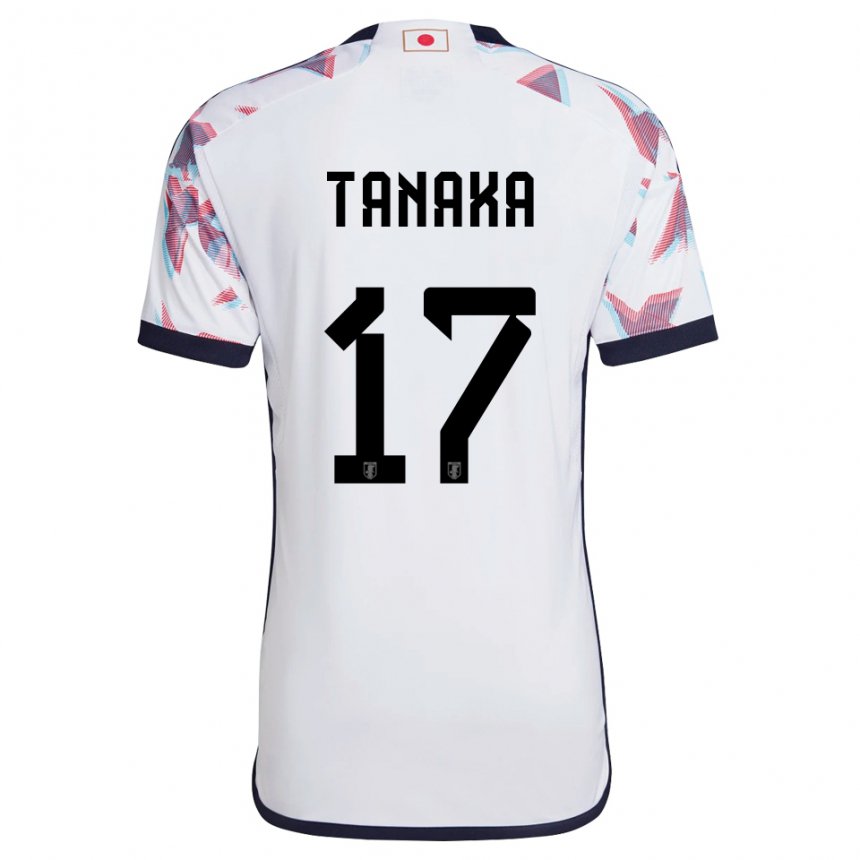 Herren Japanische Ao Tanaka #17 Weiß Auswärtstrikot Trikot 22-24 T-shirt Belgien