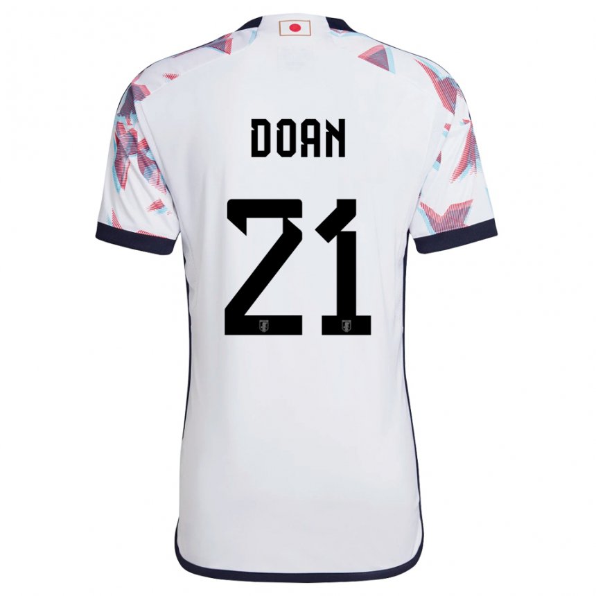 Herren Japanische Ritsu Doan #21 Weiß Auswärtstrikot Trikot 22-24 T-shirt Belgien