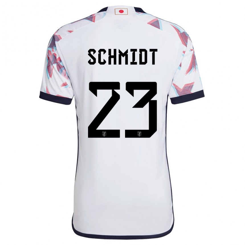 Homme Maillot Japon Daniel Schmidt #23 Blanc Tenues Extérieur 22-24 T-shirt Belgique