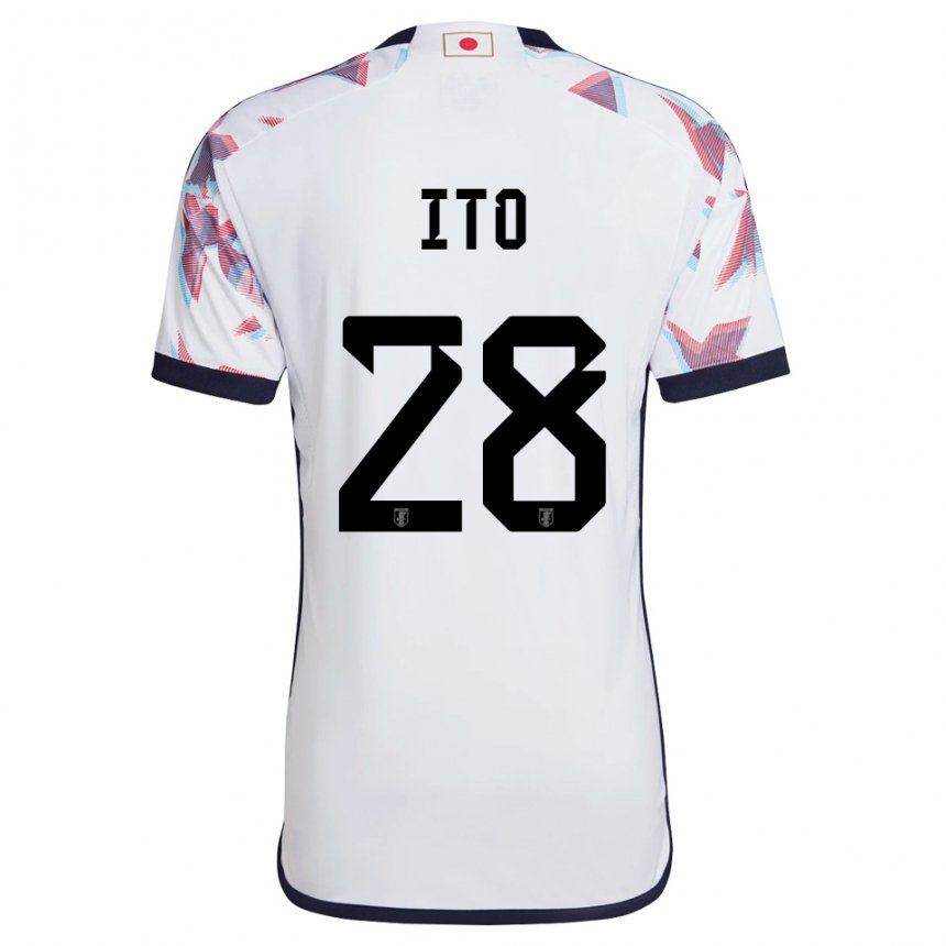 Homme Maillot Japon Hiroki Ito #28 Blanc Tenues Extérieur 22-24 T-shirt Belgique