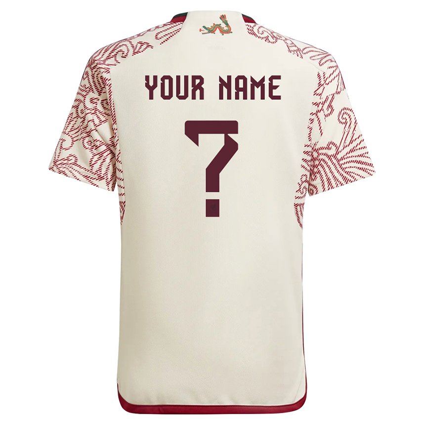 Homme Maillot Mexique Votre Nom #0 Merveille Blanc Rouge Tenues Extérieur 22-24 T-shirt Belgique
