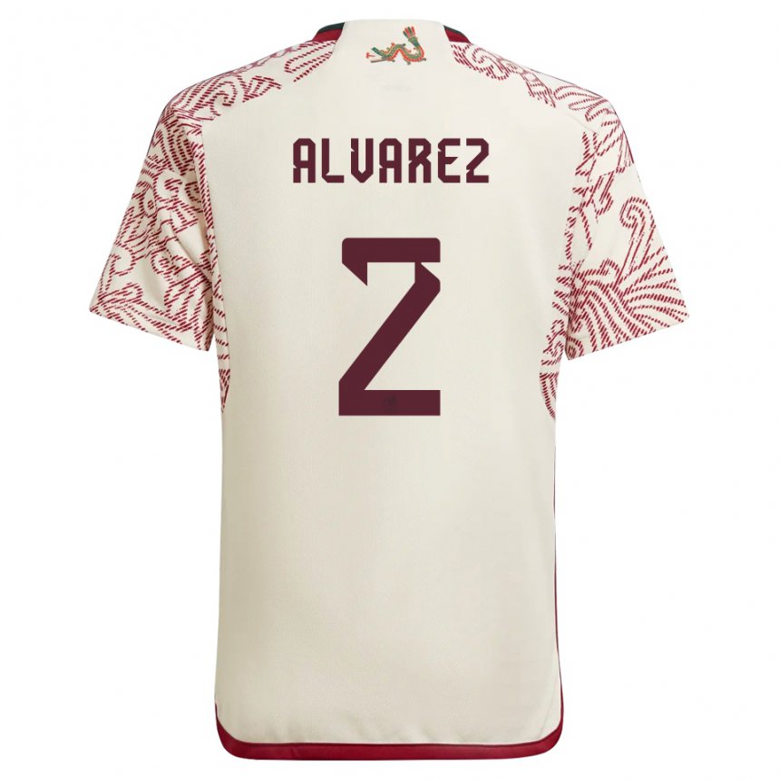 Homme Maillot Mexique Kevin Alvarez #2 Merveille Blanc Rouge Tenues Extérieur 22-24 T-shirt Belgique