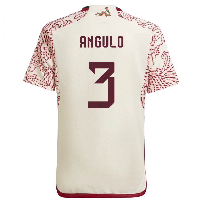 Herren Mexikanische Jesus Angulo #3 Wunder Weiß Rot Auswärtstrikot Trikot 22-24 T-shirt Belgien