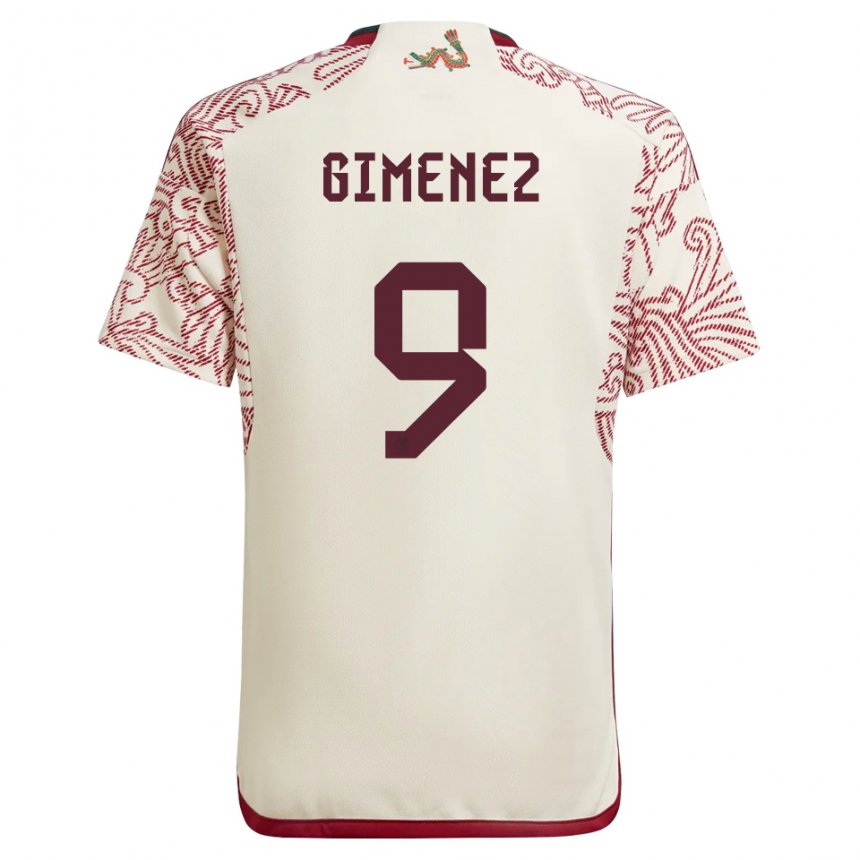 Herren Mexikanische Santiago Gimenez #9 Wunder Weiß Rot Auswärtstrikot Trikot 22-24 T-shirt Belgien
