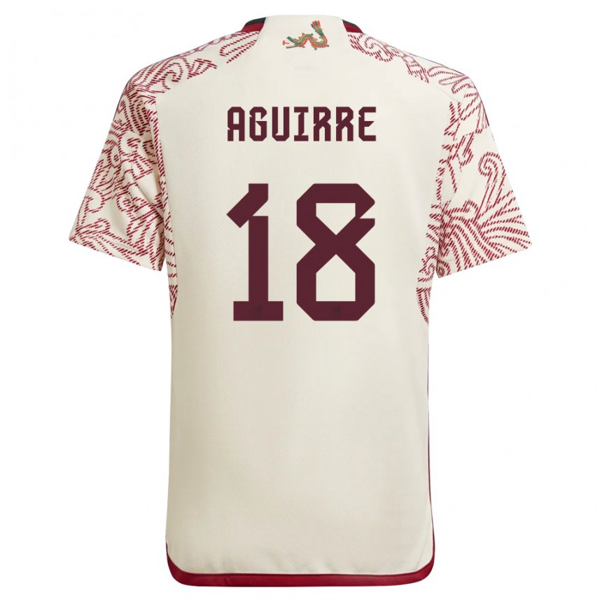 Herren Mexikanische Eduardo Aguirre #18 Wunder Weiß Rot Auswärtstrikot Trikot 22-24 T-shirt Belgien
