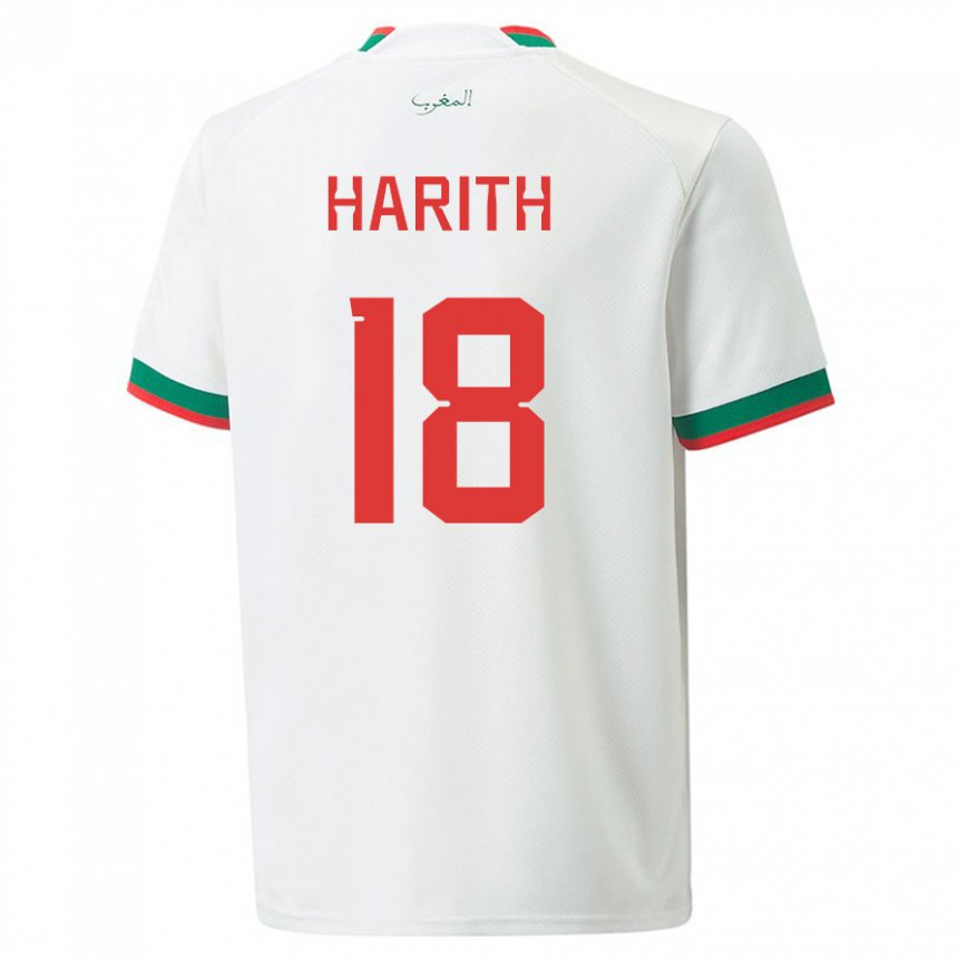 Herren Marokkanische Amine Harith #18 Weiß Auswärtstrikot Trikot 22-24 T-shirt Belgien