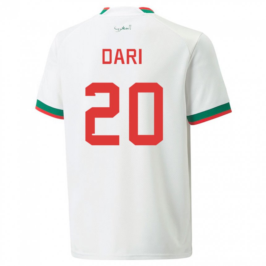 Herren Marokkanische Achraf Dari #20 Weiß Auswärtstrikot Trikot 22-24 T-shirt Belgien