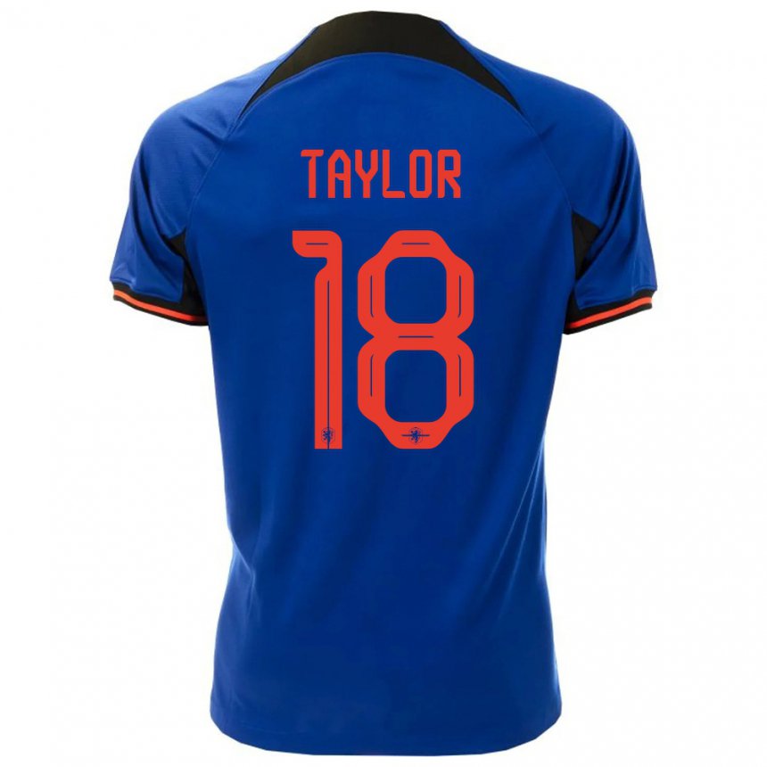 Herren Niederländische Kenneth Taylor #18 Königsblau Auswärtstrikot Trikot 22-24 T-shirt Belgien