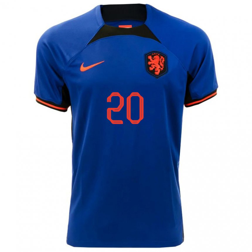 Herren Niederländische Teun Koopmeiners #20 Königsblau Auswärtstrikot Trikot 22-24 T-shirt Belgien