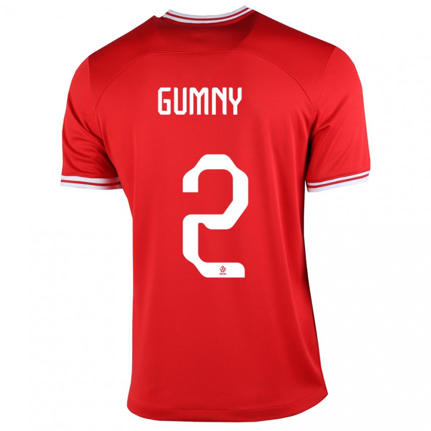 Herren Polnische Robert Gumny #2 Rot Auswärtstrikot Trikot 22-24 T-shirt Belgien