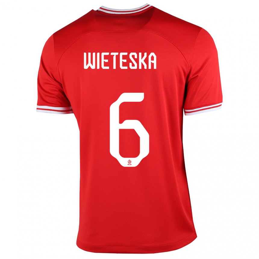 Herren Polnische Mateusz Wieteska #6 Rot Auswärtstrikot Trikot 22-24 T-shirt Belgien