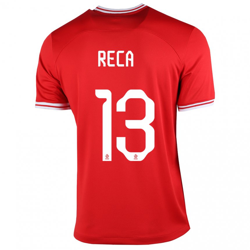 Herren Polnische Arkadiusz Reca #13 Rot Auswärtstrikot Trikot 22-24 T-shirt Belgien