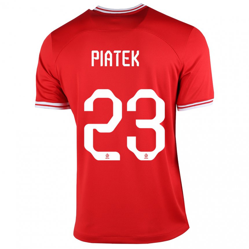 Herren Polnische Krzysztof Piatek #23 Rot Auswärtstrikot Trikot 22-24 T-shirt Belgien
