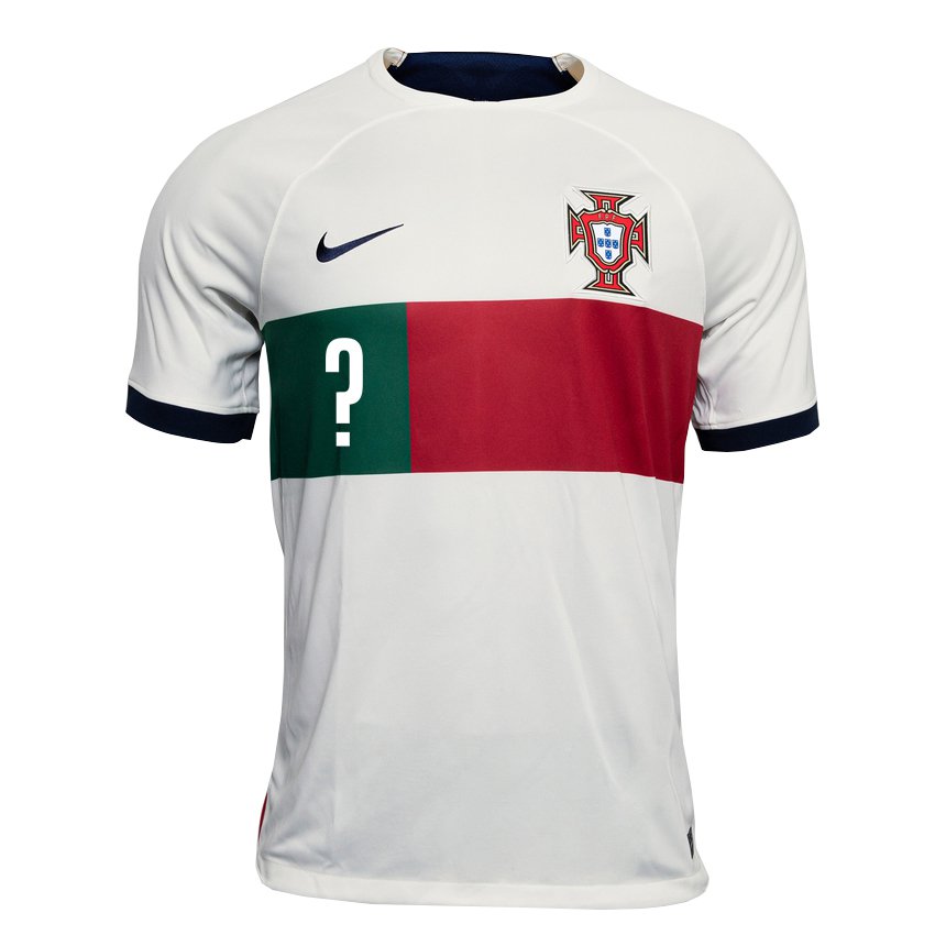 Herren Portugiesische Ihren Namen #0 Weiß Auswärtstrikot Trikot 22-24 T-shirt Belgien