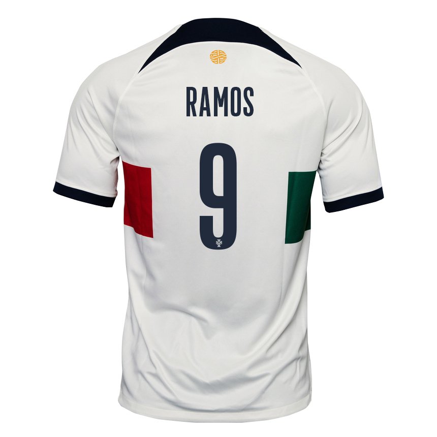 Homme Maillot Portugal Goncalo Ramos #9 Blanc Tenues Extérieur 22-24 T-shirt Belgique