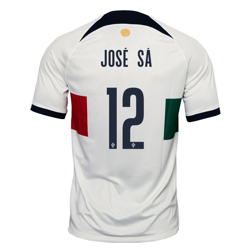 Herren Portugiesische Jose Sa #12 Weiß Auswärtstrikot Trikot 22-24 T-shirt Belgien