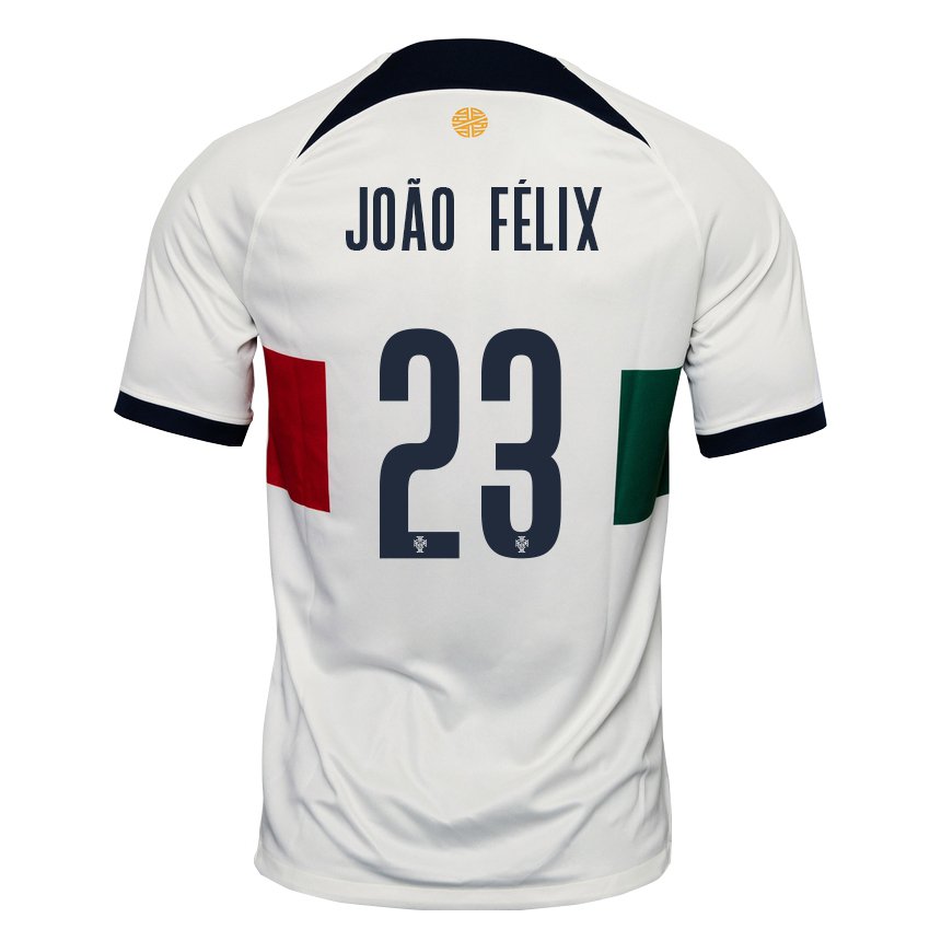 Herren Portugiesische Joao Felix #23 Weiß Auswärtstrikot Trikot 22-24 T-shirt Belgien