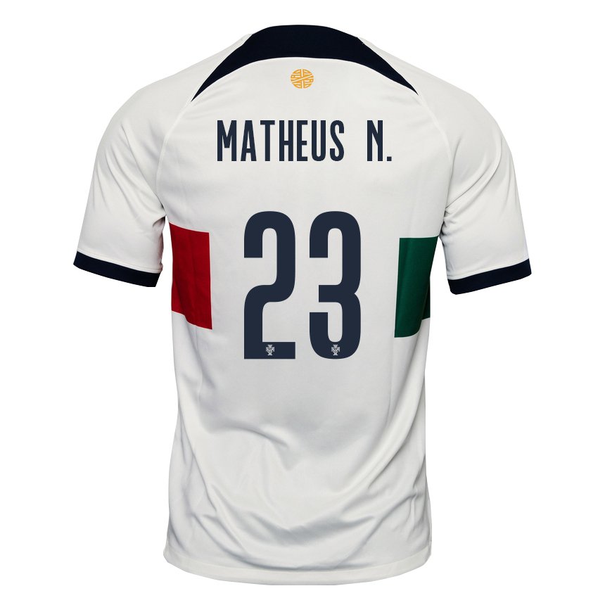 Herren Portugiesische Matheus Nunes #23 Weiß Auswärtstrikot Trikot 22-24 T-shirt Belgien