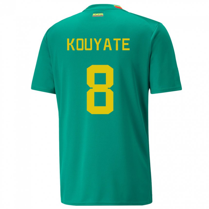Homme Maillot Sénégal Cheikhou Kouyate #8 Verte Tenues Extérieur 22-24 T-shirt Belgique