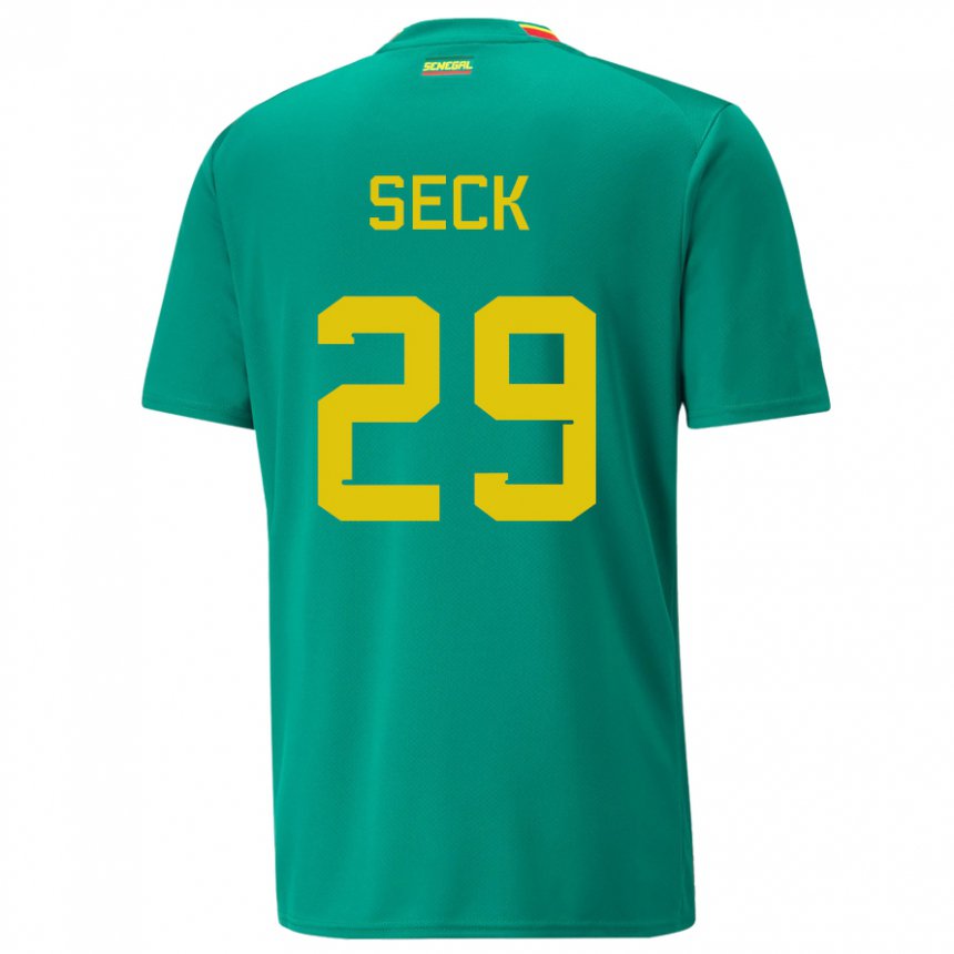 Homme Maillot Sénégal Demba Seck #29 Verte Tenues Extérieur 22-24 T-shirt Belgique