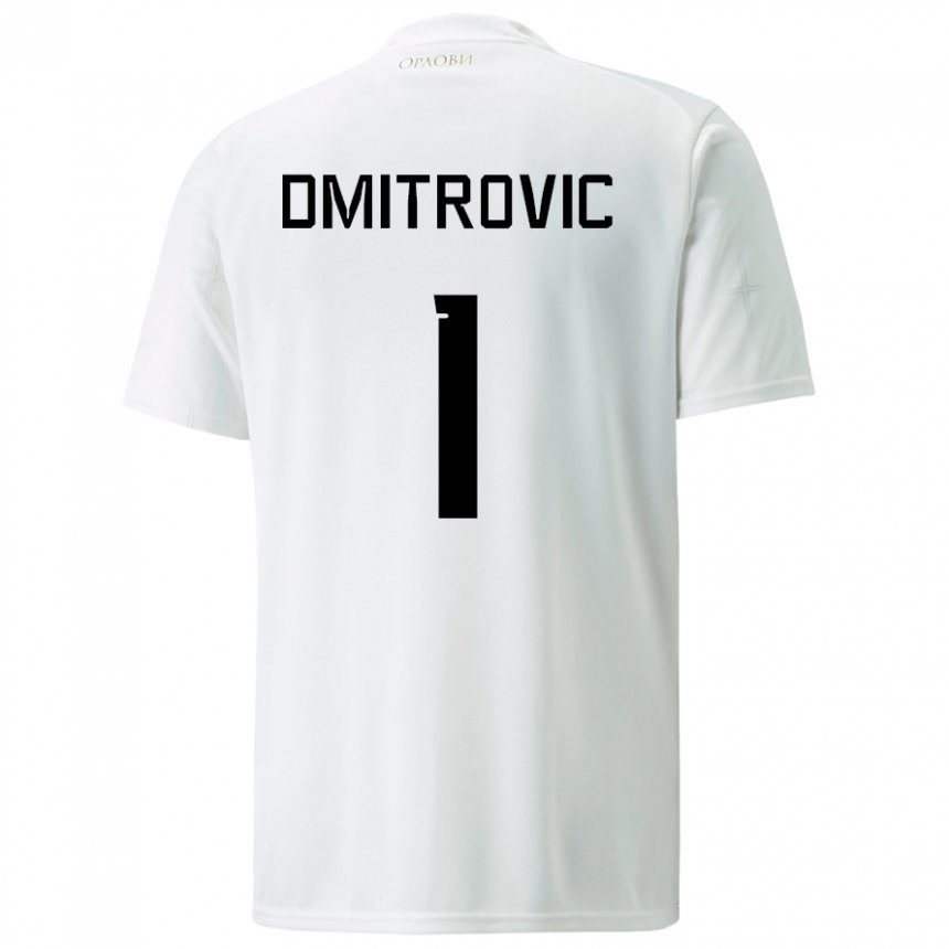 Herren Serbische Marko Dmitrovic #1 Weiß Auswärtstrikot Trikot 22-24 T-shirt Belgien