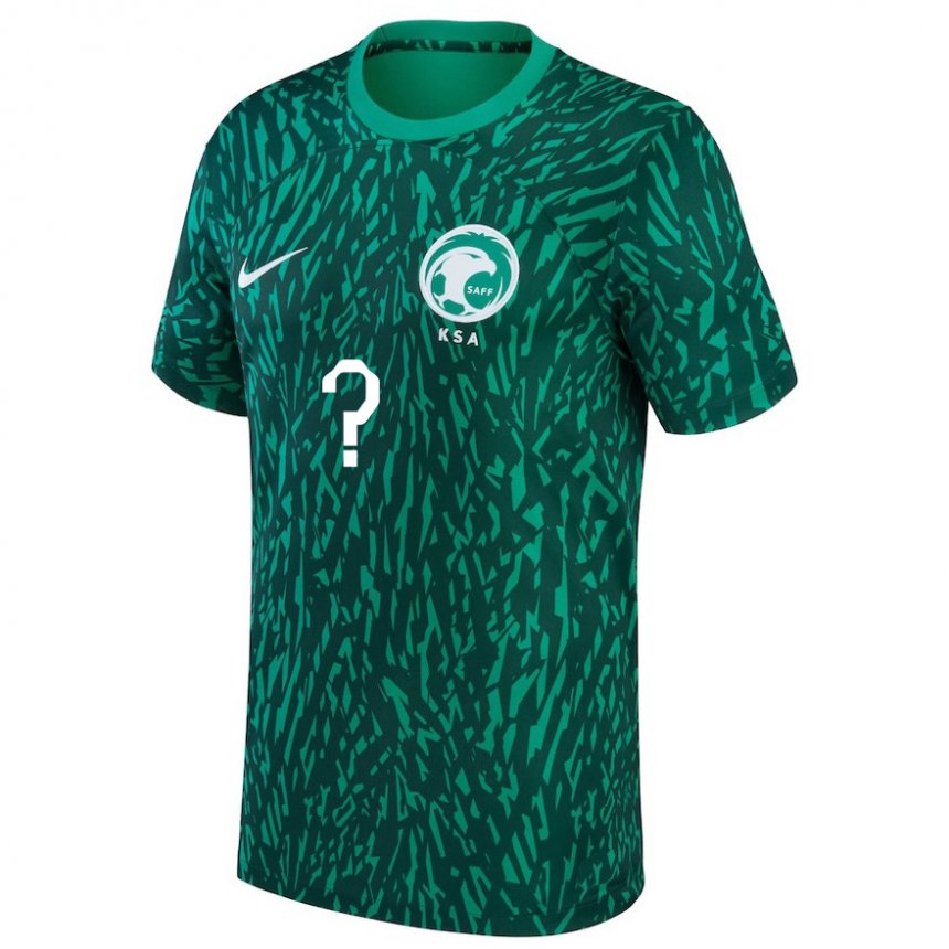 Homme Maillot Arabie Saoudite Votre Nom #0 Vert Foncé Tenues Extérieur 22-24 T-shirt Belgique