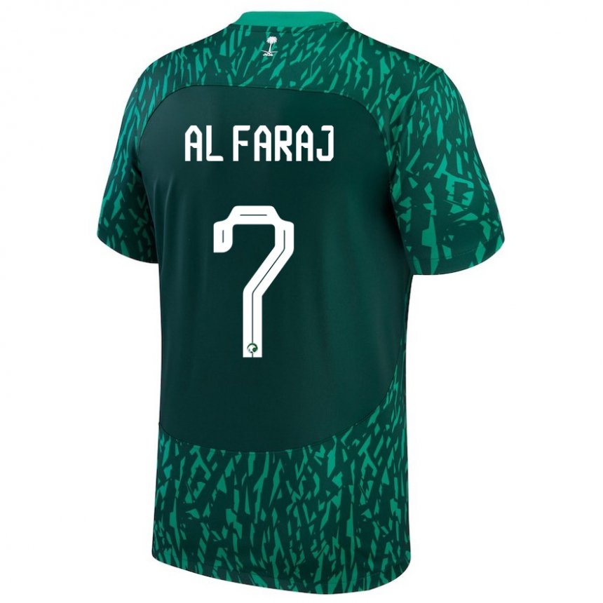 Homme Maillot Arabie Saoudite Salman Al Faraj #7 Vert Foncé Tenues Extérieur 22-24 T-shirt Belgique