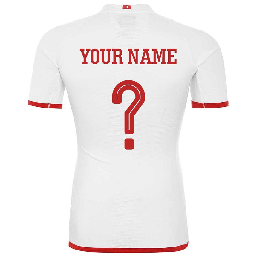 Homme Maillot Tunisie Votre Nom #0 Blanc Tenues Extérieur 22-24 T-shirt Belgique