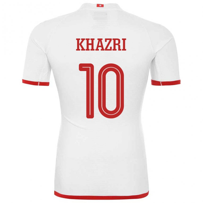 Homme Maillot Tunisie Wahbi Khazri #10 Blanc Tenues Extérieur 22-24 T-shirt Belgique