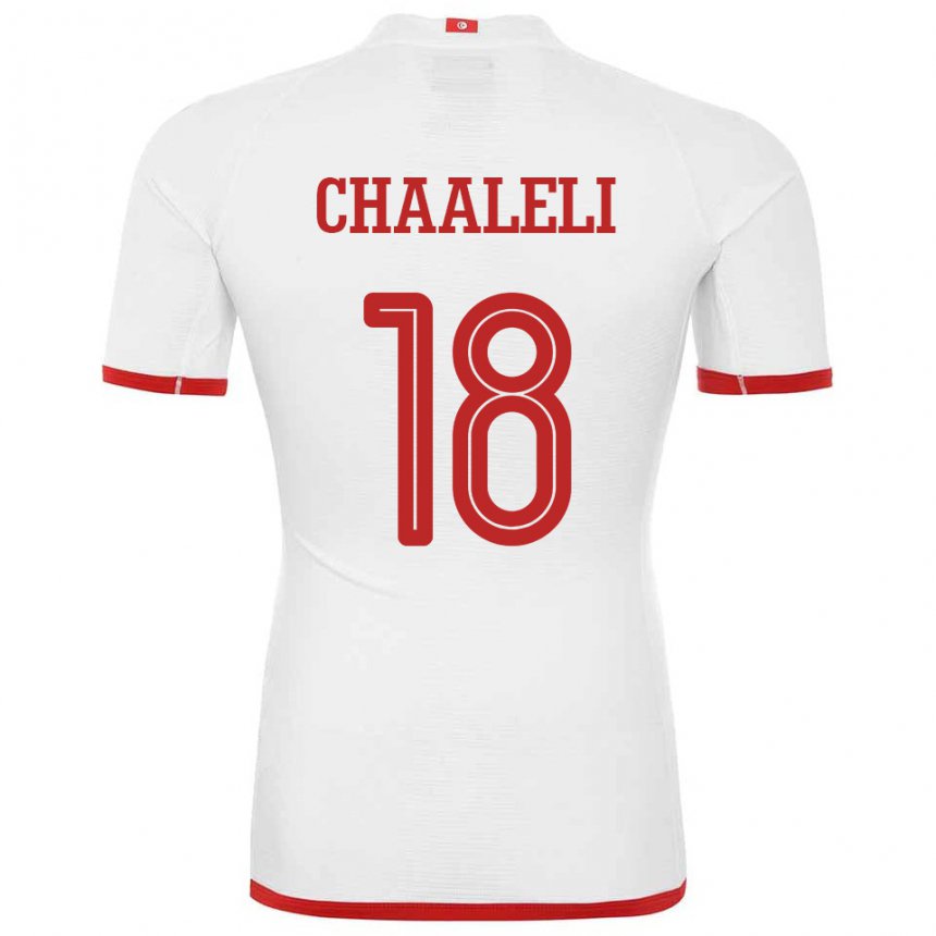 Heren Tunesisch Ghaliene Chaaleli #18 Wit Uitshirt Uittenue 22-24 T-shirt België