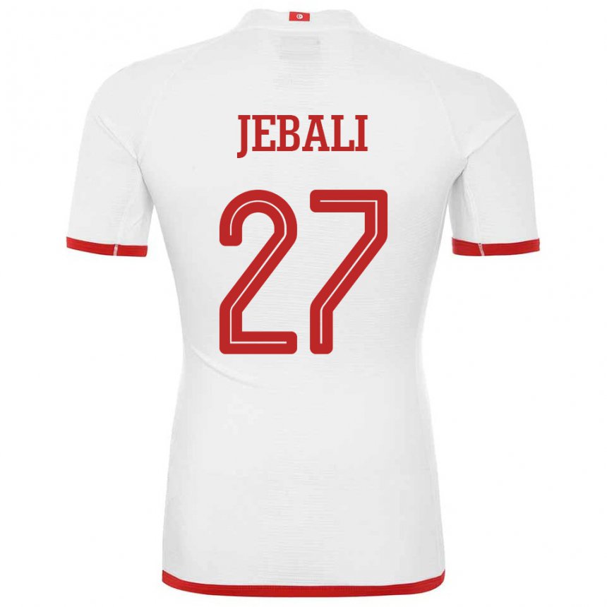 Herren Tunesische Issam Jebali #27 Weiß Auswärtstrikot Trikot 22-24 T-shirt Belgien