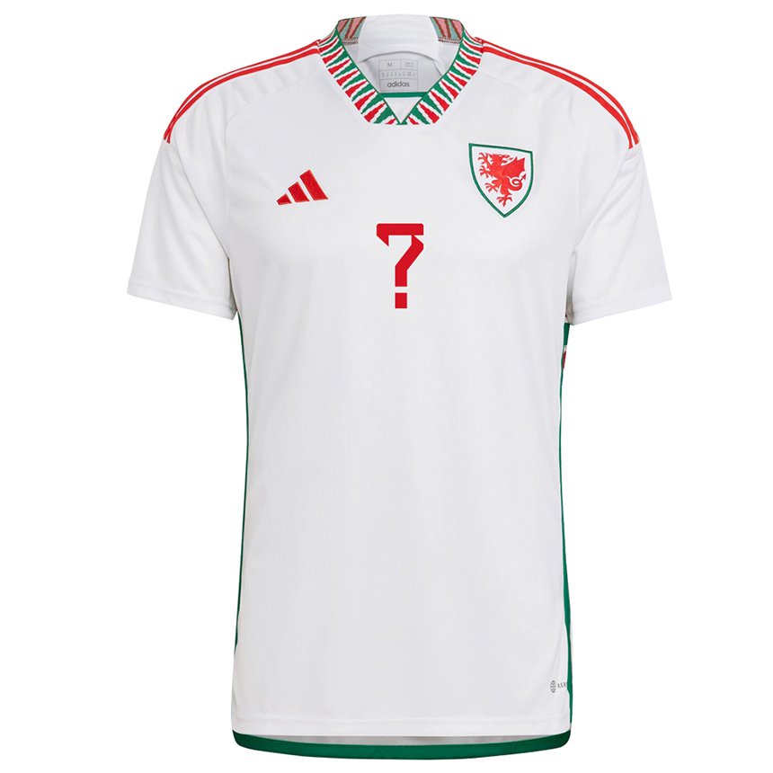 Herren Walisische Ihren Namen #0 Weiß Auswärtstrikot Trikot 22-24 T-shirt Belgien