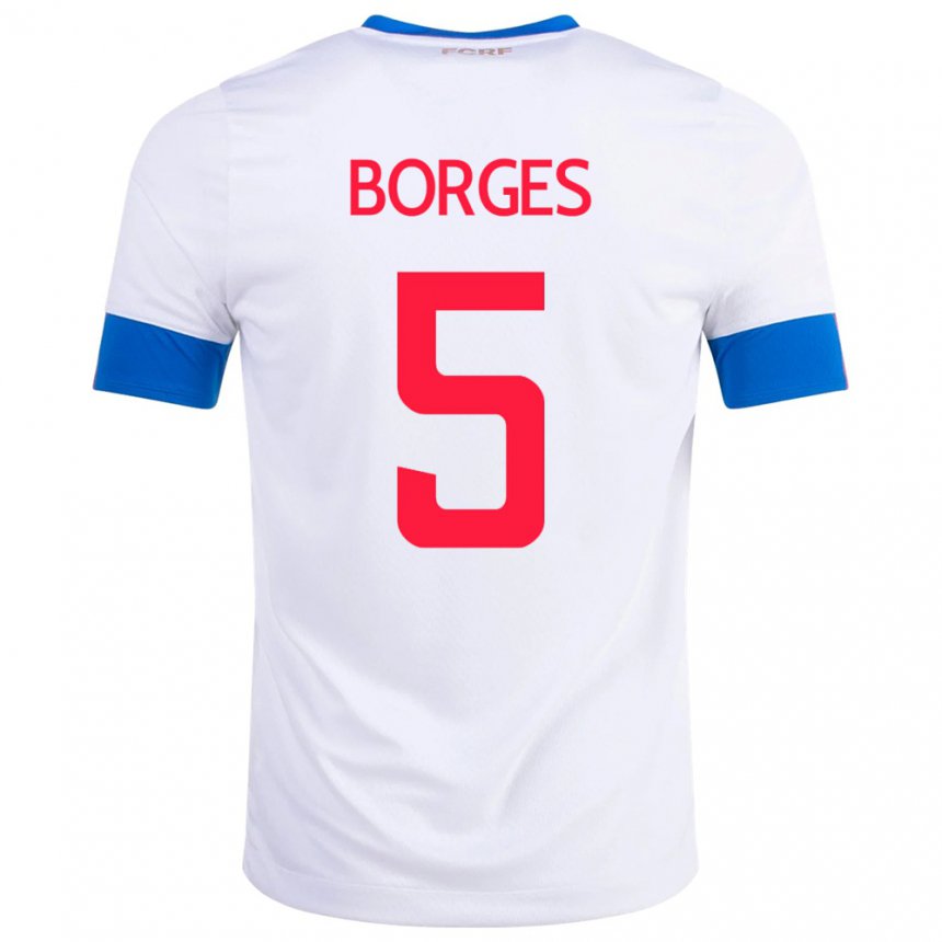 Herren Costa-ricanische Celso Borges #5 Weiß Auswärtstrikot Trikot 22-24 T-shirt Belgien