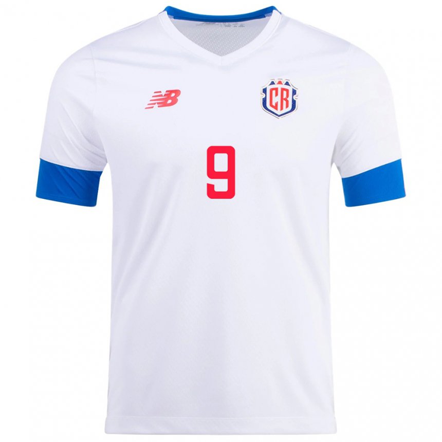 Herren Costa-ricanische Jewison Bennette #9 Weiß Auswärtstrikot Trikot 22-24 T-shirt Belgien